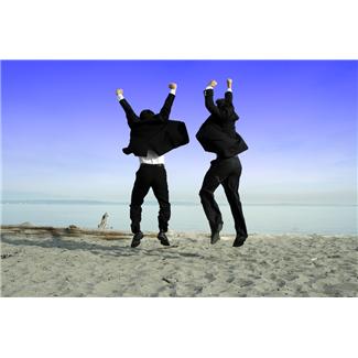 Men In Suits Jumping